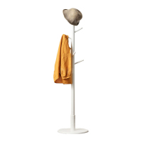 翌嘉YJ4122618 实木衣架落地卧室挂衣架内挂包架门口挂衣杆 4.0cm奶油白圆盘