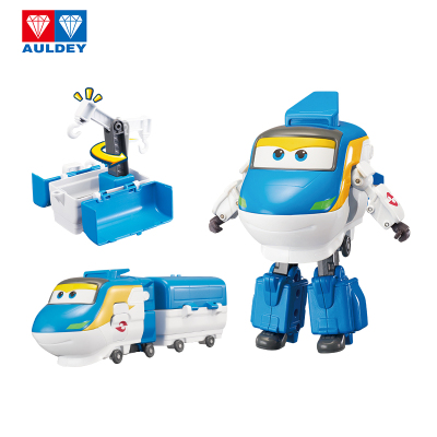 超级飞侠11豪华版大号变形机器人玩具趣味高铁运货车厢吊钩咚咚760236