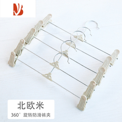 三维工匠衣柜家用晒裤衣架裙夹内衣夹子不锈钢强力裤子晾衣架挂裤架