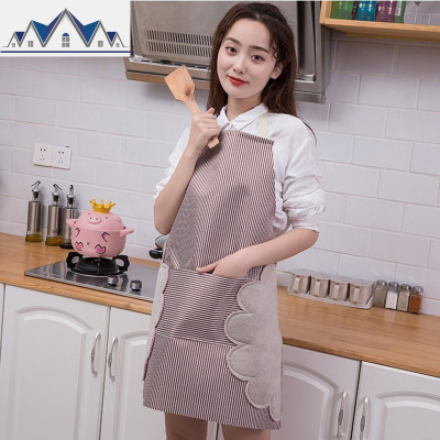 可擦手围裙女厨房防水防油污时尚围腰日式厨房厨师做饭罩衣男家用 三维工匠