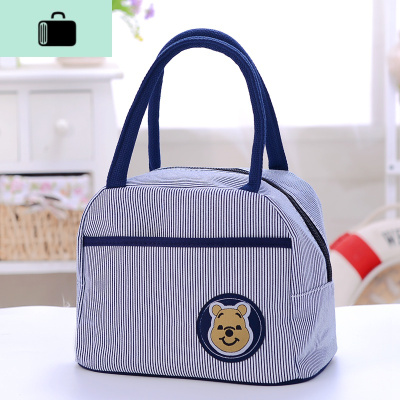 饭盒包帆布手提包小熊便当包学生饭盒袋午餐带饭包妈咪包妈妈女包NEW LAKE
