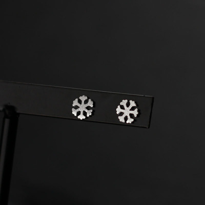 925纯银耳钉女防过敏银饰百搭耳钉简约小巧纯银耳饰养耳洞小雪花送女朋友老婆情人节七夕生日礼物