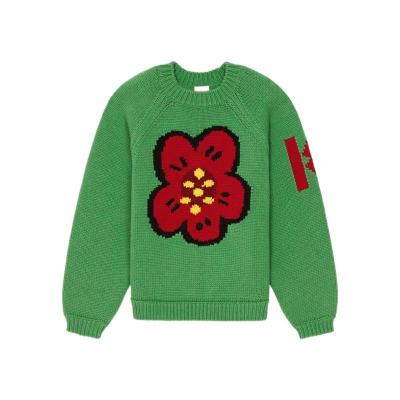 高田贤三(Kenzo)羊毛长袖毛衣女圆领百搭显瘦运动休闲套头衫秋冬