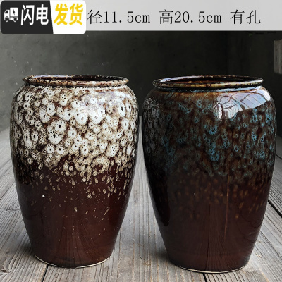 三维工匠多肉盆法师老桩花盆陶瓷大号创意简约粗陶透气肉肉植物盆 深棕色632窑变大老桩2个 中等花盆容器