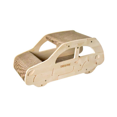 得酷 猫窝猫抓板 DIY组装款 松木SUV(两边木板 松木原色)车形 瓦楞纸猫抓板 猫磨爪玩具 送猫薄荷