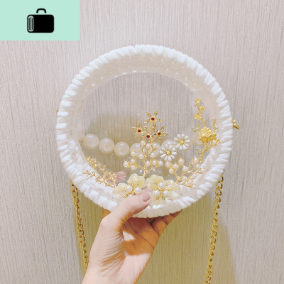 珍珠包包女2019新款泫雅手工情人节送女友编织包韩版百搭单肩斜挎NEW LAKE女斜挎包