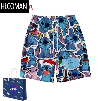 HLCOMAN卡通动漫史迪仔短裤男女夏季速干沙滩裤青少年中学生五分睡裤外穿