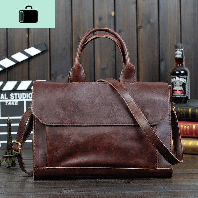 潮流男包新款潮包包商务手提包斜挎包休闲复古单肩包 公文包2020NEW LAKE男士手提包