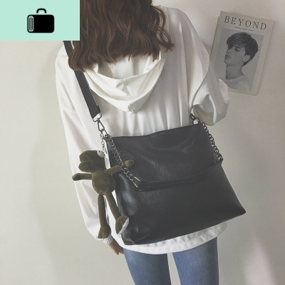 网红链条包包女2020新款潮ins百搭单肩斜挎大容量水桶包韩版学生NEW LAKE女斜挎包