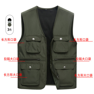 男装春夏季户外钓鱼男士马甲多口袋坎肩休闲工装马夹宽松摄影马甲