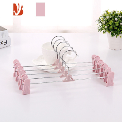 三维工匠多裤夹子衣架裤架可移动伸缩裤夹强力防滑裤挂架家用裙夹