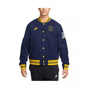 耐克(NIKE)男士海军蓝Nike巴黎圣日耳曼全开式运动夹克重工羊毛拼