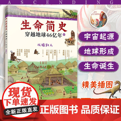 生命简史 穿越地球46亿年 从猿到人 6-12-15岁儿童中小学生青少年科普读物 宇宙起源地球形成生命诞生史前世界探索图
