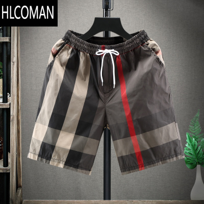 HLCOMAN网红速干短裤男外穿修身夏季薄款潮流沙滩裤大码学生休闲五分裤子