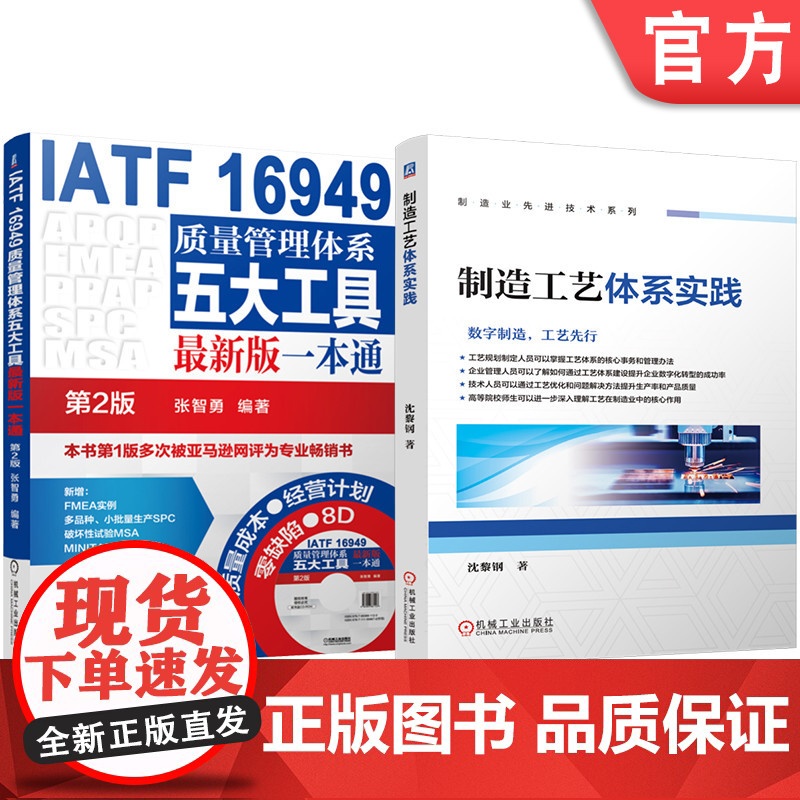 套装 制造工艺体系实践 IATF 16949质量管理体系五大工具最新版一本通 第2版 套装共2册 控制计划 FMEA