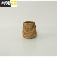 三维工匠越南秋藤手工编织家居藤编笔筒茶道六君子收纳插筒小饰品创意收纳 方底8*10
