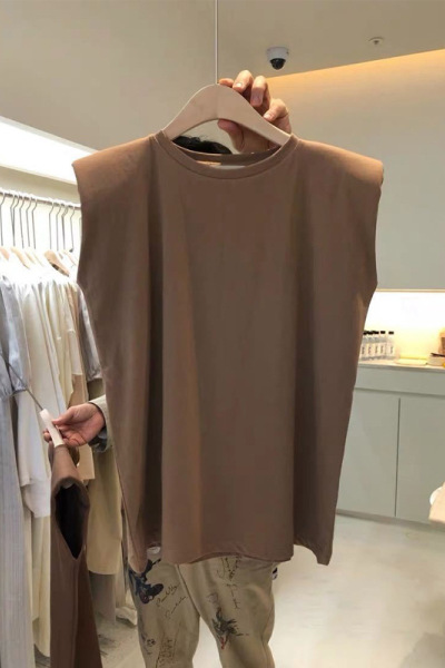 纯色圆领宽松无袖T恤女夏季显瘦休闲背心上衣服韩国女装