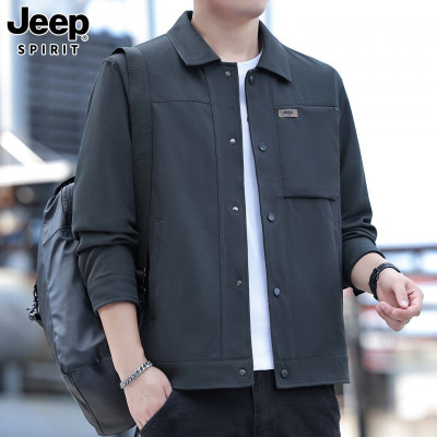 JEEP SPIRIT秋季新款时尚外套男式潮流休闲上衣简约运动夹克男装
