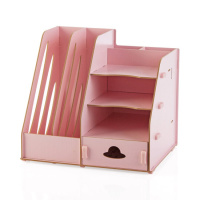 办公室桌面文具文件收纳盒 抽屉式化妆品置物架木质化妆盒