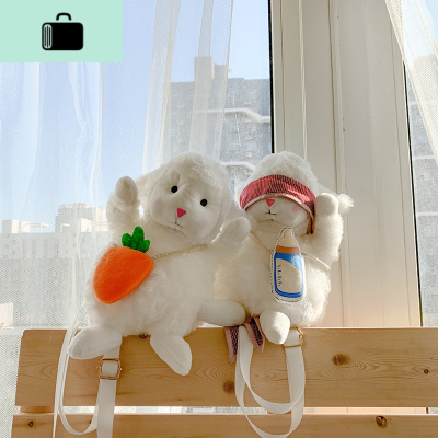 少女心包包女2019冬新款丑萌可爱小包ins毛毛绒网红单肩斜挎包NEW LAKE女斜挎包