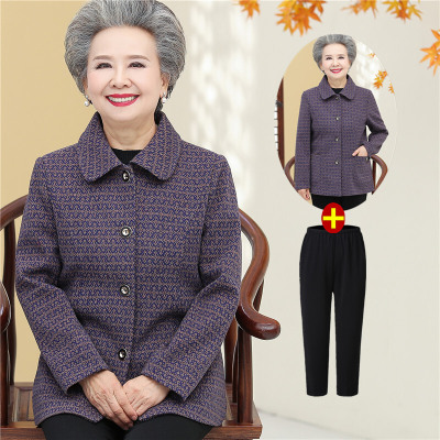 迪鲁奥(DILUAO)中老年女装春装奶奶装外套妈妈装春秋款单衣老年人女外衣60-7080岁老太太婆婆装宽松上衣
