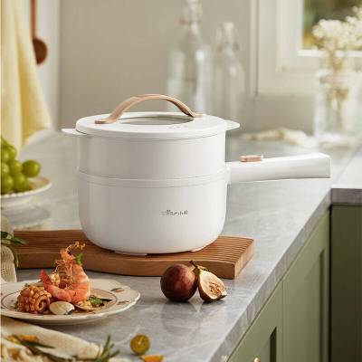 小熊(Bear)多功能锅电热锅1.6L电煮锅小电锅宿舍小锅泡面锅电火锅 DRG-E15F2带蒸笼