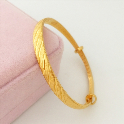 镀金仿真假黄金久不掉色手镯铜链女不褪色欧币越南沙金镯子首饰品送女朋友老婆情人节七夕生日礼物