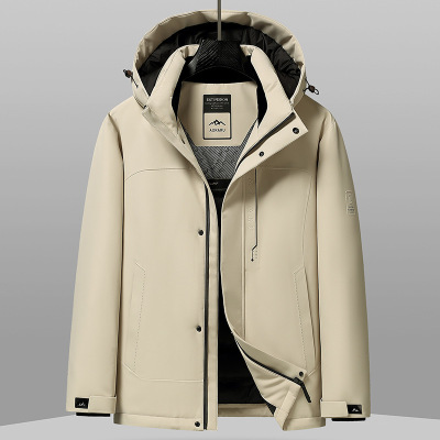 三防户外羽绒服男士连帽冲锋衣秋冬新款石墨烯蓄热羽绒服