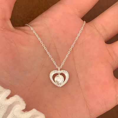 纯银爱心猫眼转运珠项链女款2025新款精致高级感锁骨链女配饰送女朋友老婆情人节七夕生日礼物