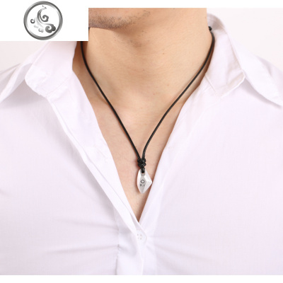 999纯银许愿石项链男情侣吊坠女DIY刻字时尚个性百搭节庆生日 JiMi