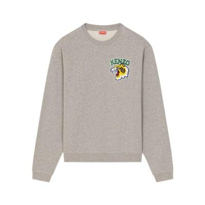 高田贤三(Kenzo)纯棉长袖圆领运动衫男胸前TigerVarsity字样舒适