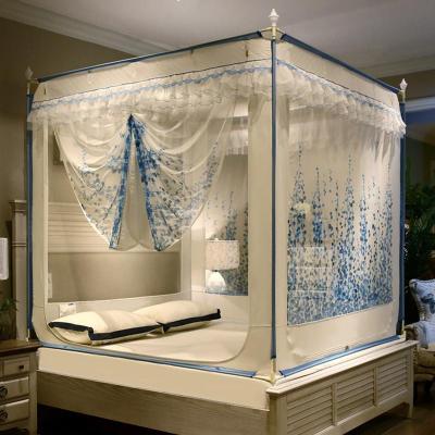 家柏饰(CORATED)防摔坐床拉链蚊帐1.8m床家用公主风蒙古包1.5米加密新款加厚支架