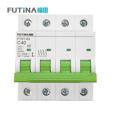 福田 小型断路器空开 家用空气开关小型断路器不带漏保 4P40A 单位:个