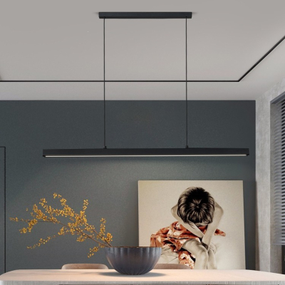 如华福禄餐厅吊灯现代简约极简轻奢无主灯一字长条办公室吧台餐桌北欧灯具