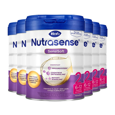 有效期到27年4月-六罐装 Hero Baby天赋力荷兰白金版2段6-12个月800g婴幼儿配方奶粉 原装进口