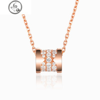 小蛮腰项链女纯银锁骨链小众潮网红简约气质彩金玫瑰金吊坠送 JiMi