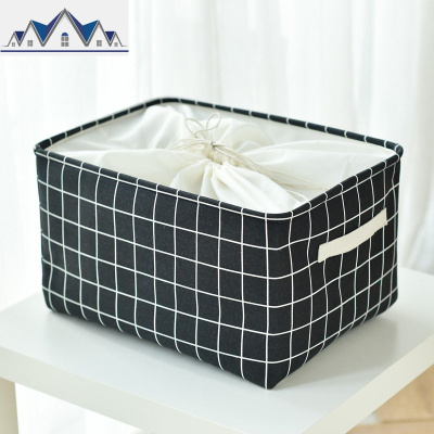 北欧ins防尘束口收纳筐放衣服的杂物布艺脏衣物篮置物箱日式衣柜 三维工匠收纳篮