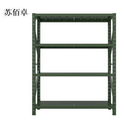 苏佰卓消防铁锹镐农具摆放架安保装备器材存放架军绿色拆装盾牌货架1.5米长存放架1500*600*2000