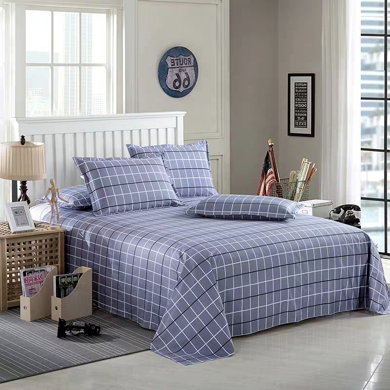 煊煜 全棉斜纹床单(时尚格子)床单 单位宿舍公寓常用床单规格160*230cm 全棉床单 条