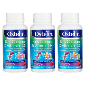 OSTELIN奥斯特林 小恐龙钙+维生素D3儿童成长钙片咀嚼片 90粒*3瓶