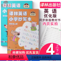 [正版]2本译林英语小学抄写本四年级上册下册4年级上4a+下4b苏教版江苏版译林出版社英文字母单词默写本练习练字练
