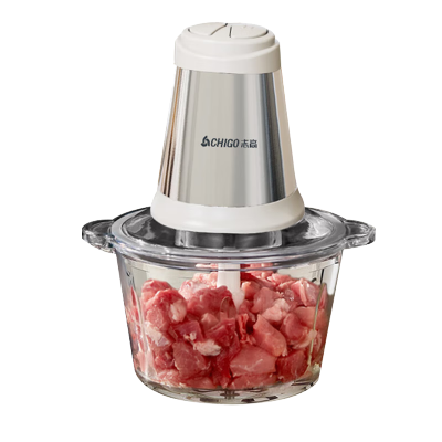 志高(CHIGO)WN-12绞肉机2L 全自动多功能不锈钢打肉馅辣椒蒜泥 大容量玻璃碗
