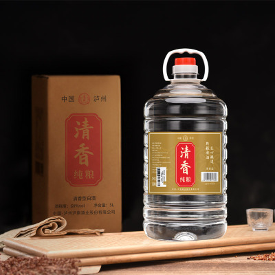 [MN]泸旗 泸州高度白酒 纯粮食高粱酒5L清香型 桶装散装口粮酒 可泡酒/自饮 60度[可泡动植物药材]清香纯粮