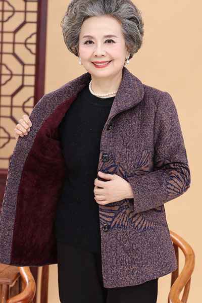 迪鲁奥(DILUAO)中老年人女装秋装外套老人妈妈60-70岁80奶奶上衣服加厚太太秋冬