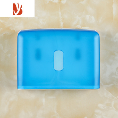三维工匠免打孔防水擦手纸盒厕所卫生间挂壁式厨房酒店家用抽纸盒纸巾盒 蓝色(擦手纸专用)