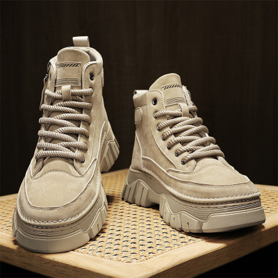 时尚简约日常通勤马丁靴男士秋季款透气轻便舒适轻休闲系带低帮靴