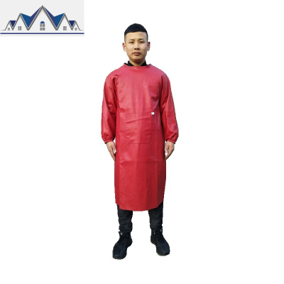 围裙防水防油长袖成人男女罩衣加大加肥皮革耐酸碱pu反穿衣工作服 三维工匠