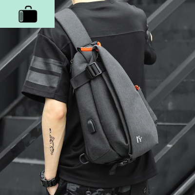 男士运动胸包休闲单肩包男包韩版潮流斜挎包青年简约斜背差包NEW LAKE