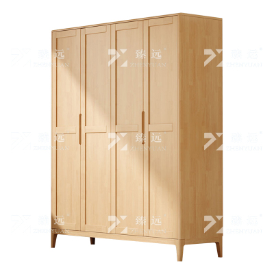 臻远 ZY4031133 简约实木衣柜四门收纳柜