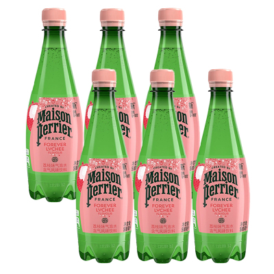 氼颂家巴黎水(Perrier) 荔枝味气泡矿泉水 天然矿泉水 500ml*6瓶装(塑料瓶)